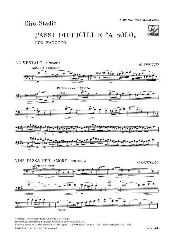 Passi Difficili E A Solo - pro fagot